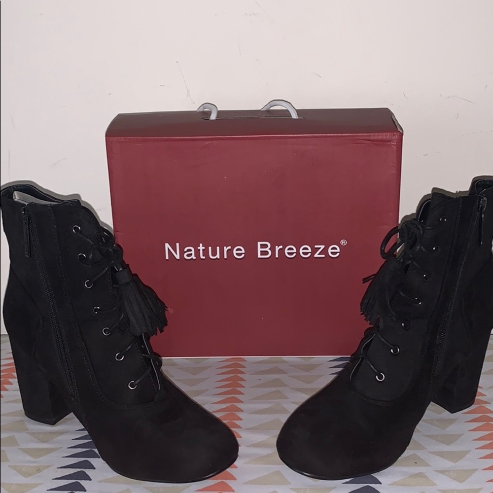 Black Suede Heeled Boots